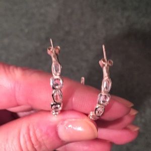 Silpada sterling silver hoops with cubic zirconia